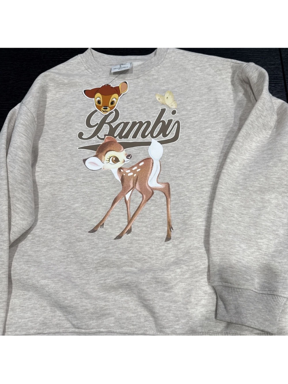 Bambi Graphic Sweatshirt - Light Gray Crewneck